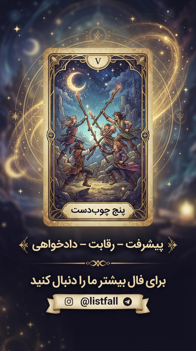 پنج چوبدست‌ها - Five of Wands